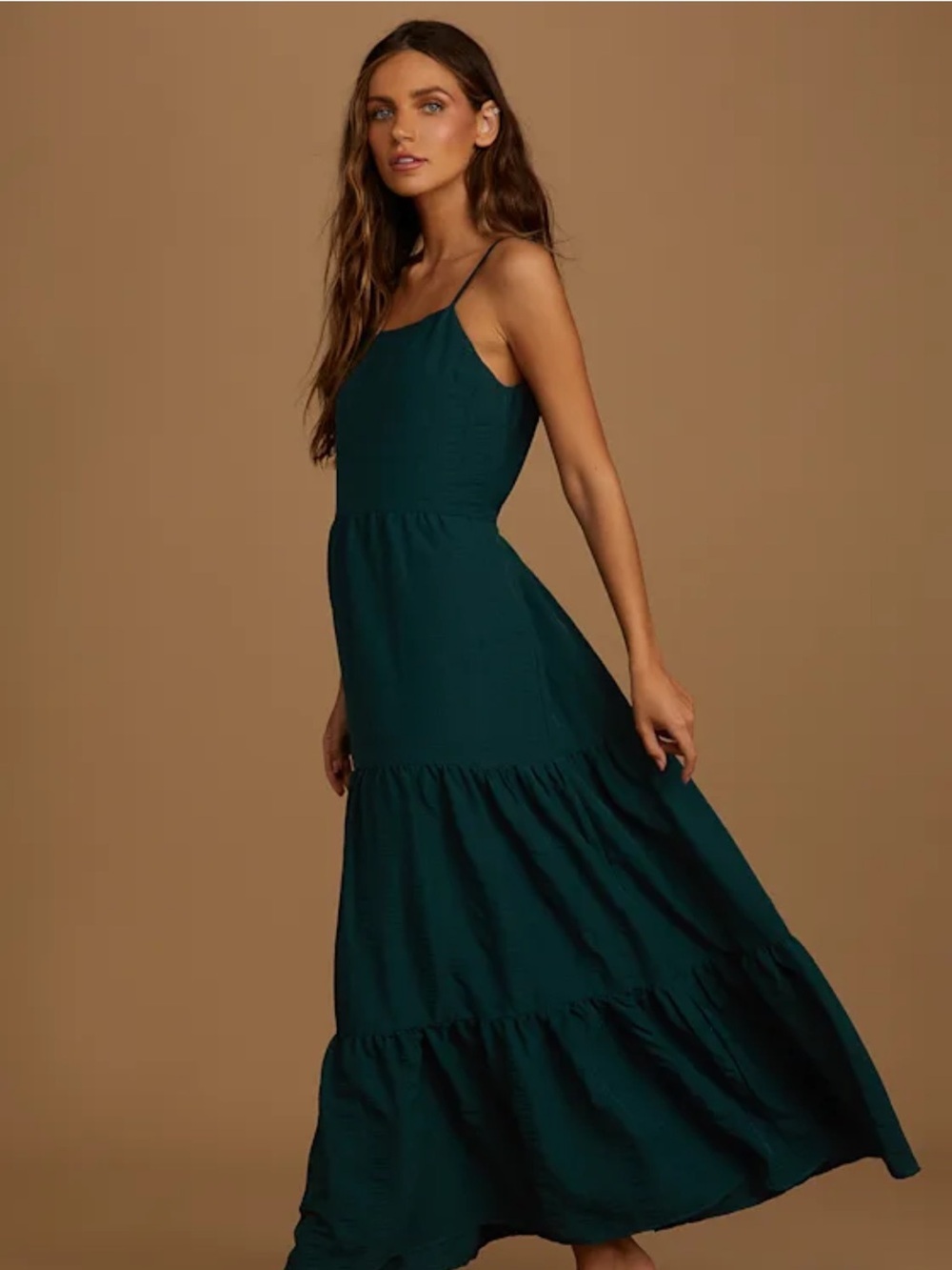 Lulus Women Maxi Dress Tiered Dark Teal Blue
Sleeveless Size M